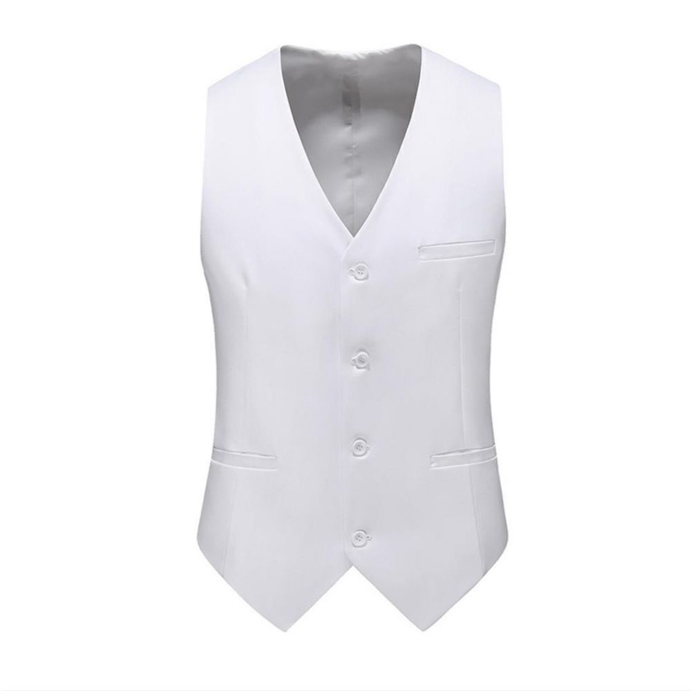 UNINUKOO Mens Slim Fit Four Button Tuxedo Waistcoat